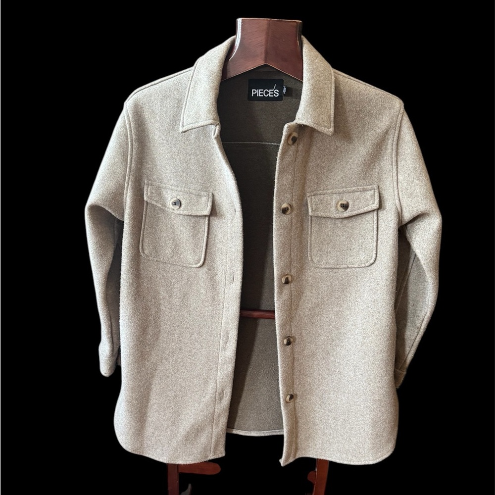 Pieces women wool mix Tan Jacket size L